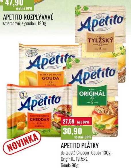 APETITO PLÁTKY, do toustů Cheddar, Gouda 130g