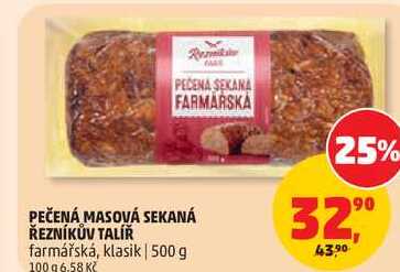 PEČENÁ MASOVÁ SEKANÁ ŘEZNÍKŮV TALÍŘ farmářská, 500 g