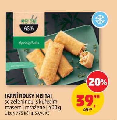 JARNÍ ROLKY MEI TAI se zeleninou, s kuřecím masem mražené, 400 g