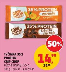 TYČINKA 35% PROTEIN CRIP CROP různé druhy, 55 g