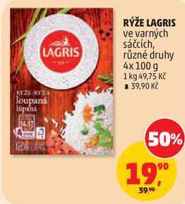 RÝŽE LAGRIS ve varných sáčcích, různé druhy, 4x100 g