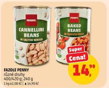 FAZOLE PENNY různé druhy, 400/420 g; 240 g