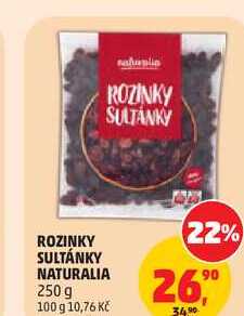 ROZINKY SULTÁNKY NATURALIA, 250 g