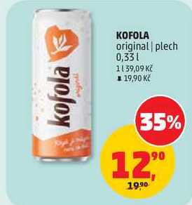 KOFOLA original plech, 0,33 l