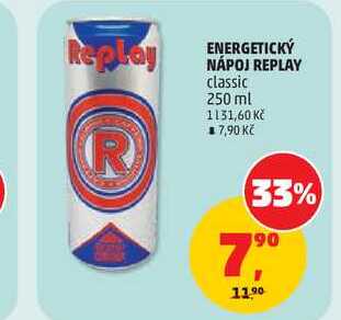 ENERGETICKÝ NÁPOJ REPLAY classic, 250 ml