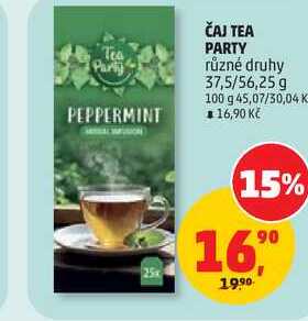 ČAJ TEA PARTY různé druhy, 37,5/56,25 g