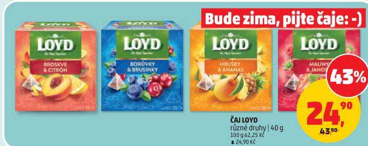 ČAJ LOYD různé druhy, 40 g