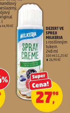 DEZERT VE SPREJI MILKERIA s rostlinným tukem, 248 ml 