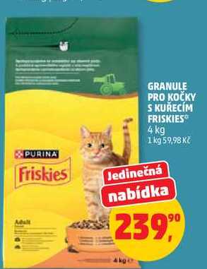 GRANULE PRO KOČKY S KUŘECÍM FRISKIES, 4 kg