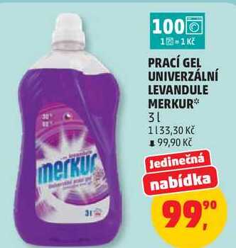 PRACÍ GEL UNIVERZÁLNÍ LEVANDULE MERKUR, 3 l Penny Market