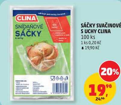 SÁČKY SVAČINOVÉ SUCHY CLINA, 100 ks Penny Market