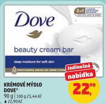 KRÉMOVÉ MÝDLO DOVE, 90 g
