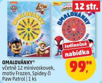 OMALOVÁNKY včetně 12 minivoskovek, motiv Frozen, 1 ks
