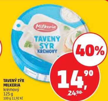 TAVENÝ SÝR MILKERIA krémový, 125 g