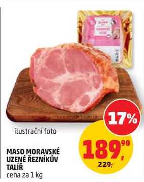 MASO MORAVSKÉ UZENÉ ŘEZNÍKŮV TALÍŘ, 1 kg