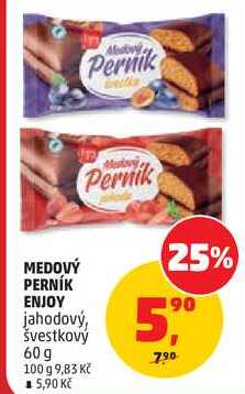 MEDOVÝ PERNÍK ENJOY Pernik jahodový, švestkový, 60g