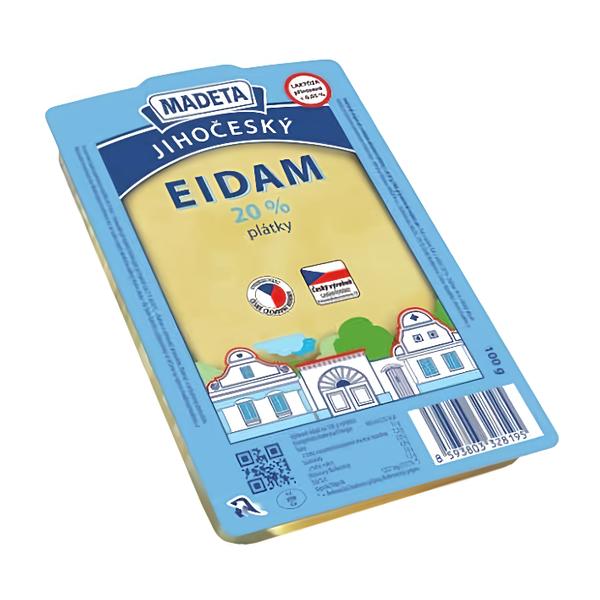 Madeta Jihočeský Eidam sýr 20%, plátky