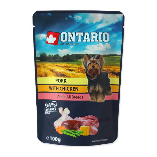 Ontario Kapsička vepřové s kuřecím ve vývaru pro psy