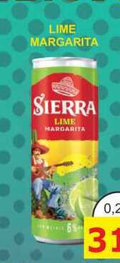 SIERRA LIME MARGARITA 0,25L míchaný nápoj, plech