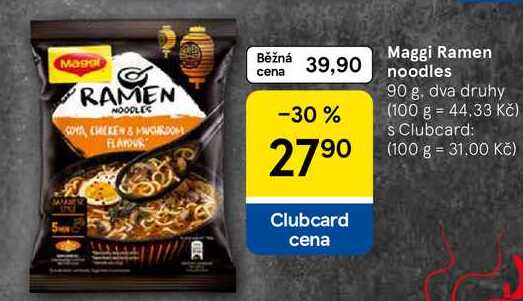 Maggi Ramen noodles, 90 g, dva druhy 
