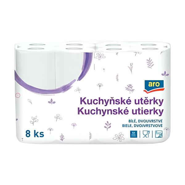 ARO Kuchyňské utěrky 2-vrstvé 8 Rolí