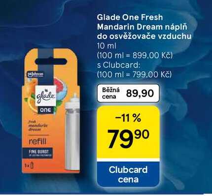 Glade One Fresh Mandarin Dream náplň do osvěžovače vzduchu, 10 ml Tesco