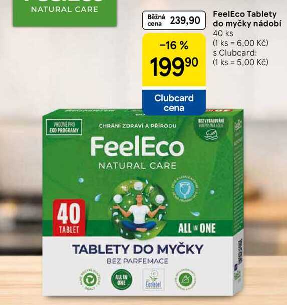 FeelEco Tablety do myčky nádobí, 40 ks Tesco