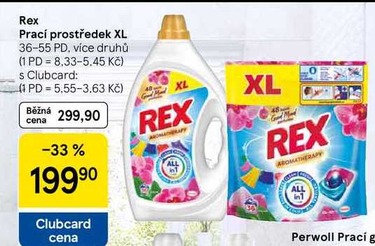 Rex Prací prostředek XL, 36-55 PD, více druhů Tesco