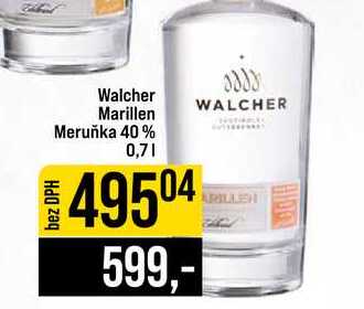 Walcher Marillen Meruňka 40% 0,7l