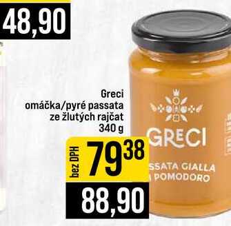 Greci omáčka pyré passata ze žlutých rajčat 340 g