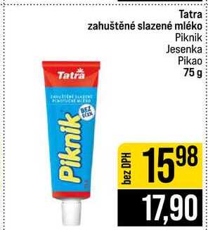 Tatra zahuštěné slazené mléko Piknik Jesenka Pikao 75 g
