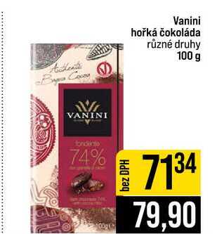 Vanini hořká čokoláda různé druhy 100 g