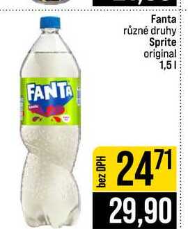 Fanta různé druhy Sprite original 1,5l
