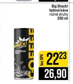 Big Shock! ledová káva různé druhy 250 ml 