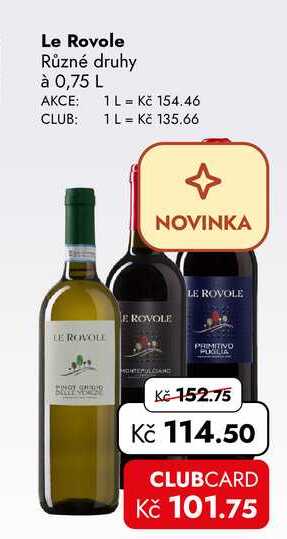 Le Rovole Různé druhy à 0,75 L