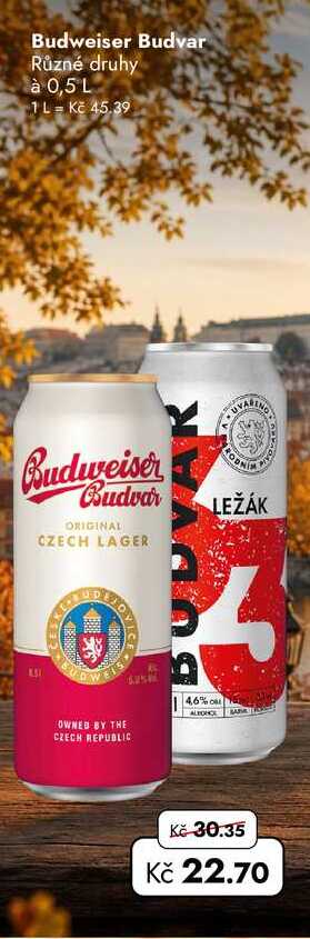 Budweiser Budvar Různé druhy à 0,5 L