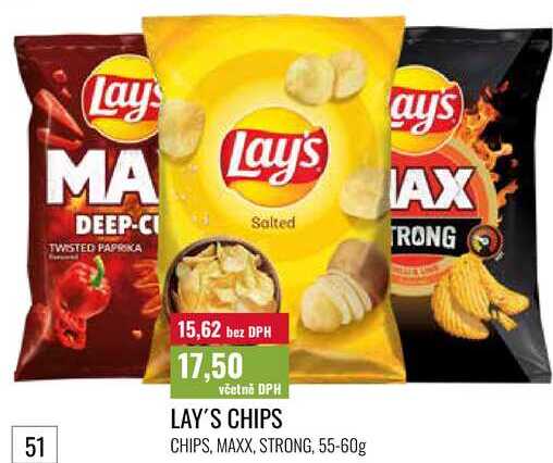 LAY'S CHIPS CHIPS, MAXX, STRONG, 55-60g 