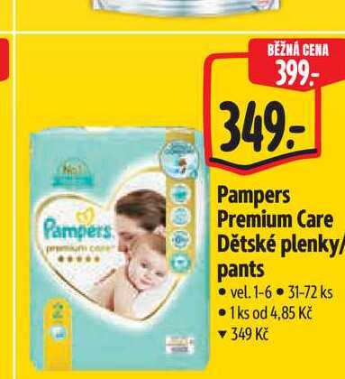   Pampers Premium Care Dětské plenky pants vel. 1-6 31-72 ks  