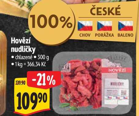 Hovězí nudličky chlazené 300 g