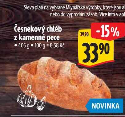 Česnekový chléb z kamenné pece 405 g