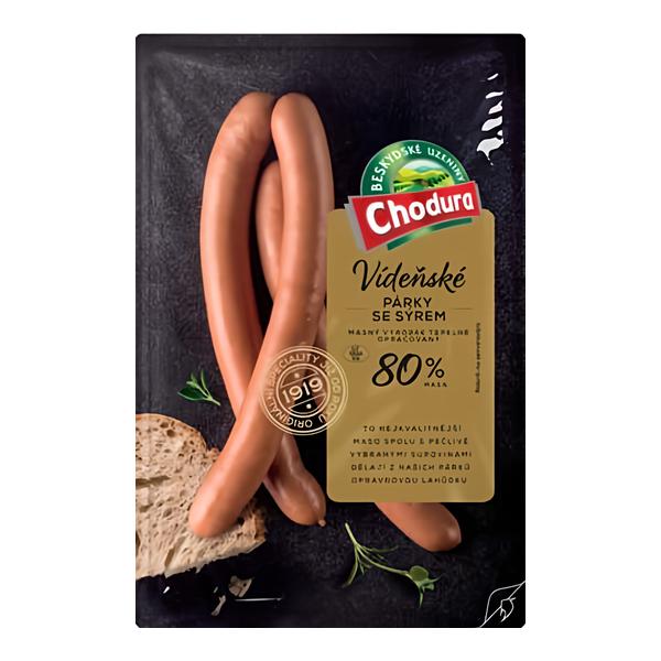 Chodura Vídeňské párky se sýrem (80% masa)