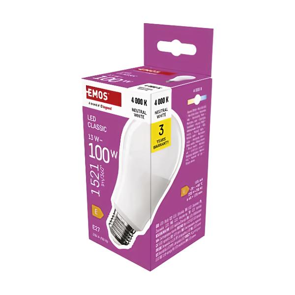 Emos LED žárovka Classic A60 / E27 / 13 W (100 W) / 1521 lm / neutrální bílá