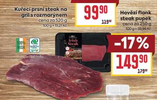 Hovězí flank steak pupek cena za 250 g