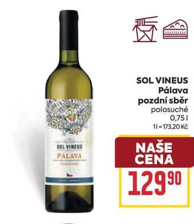SOL VINEUS Pálava pozdní sběr polosuché 0,75l