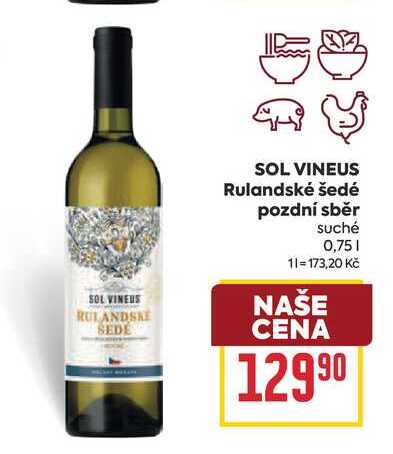 SOL VINEUS Rulandské šedé pozdní sběr 0,75l