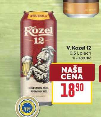 V. Kozel 12 0,51, plech 