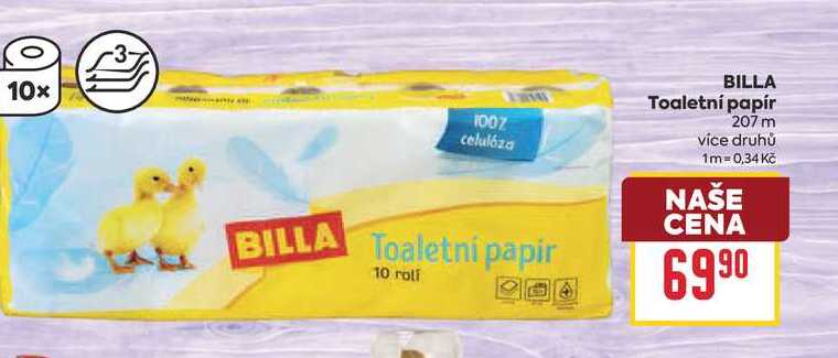 BILLA Toaletní papír 207 m BILLA