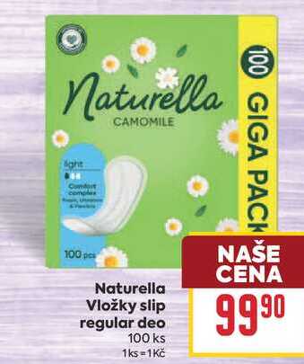 Naturella Vložky slip regular deo 100 ks BILLA