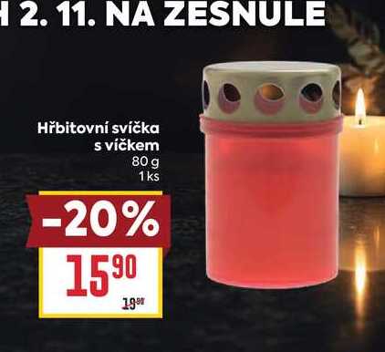 Hřbitovní svíčka s víčkem 80 g BILLA
