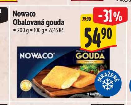Nowaco Obalovaná gouda 200 g 